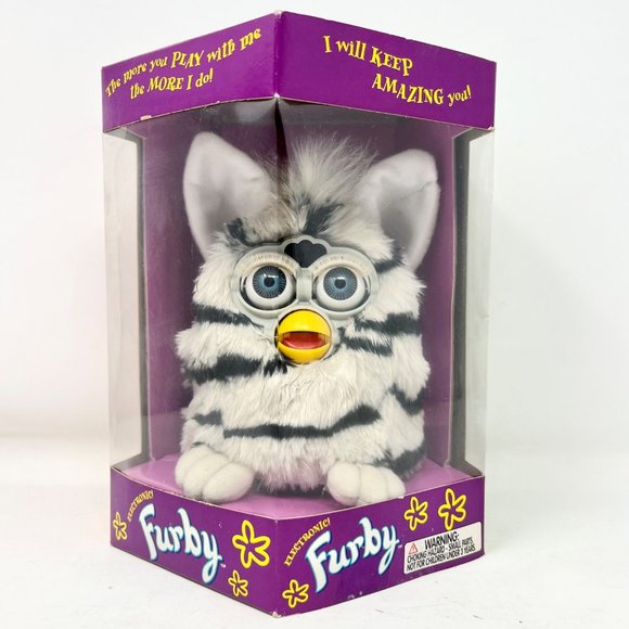 Furby Zebra Black/White Stripes 70-800 Blue Eyes 1998 Factory Sealed NEW - Picture 1 of 9
